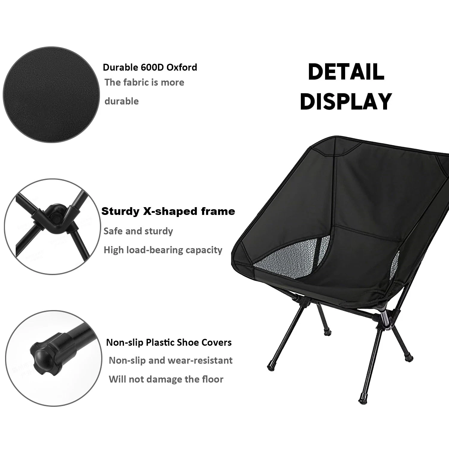 2-Pack Collapsible Camp Chairs w/Carrying Bag Outdoor Chair Camping Hiking